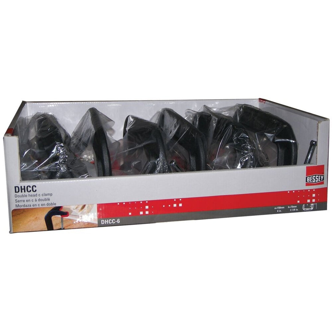 Bessey DHCC-6 Clamp, C-Style, Double Jaw, 6 In. x 2-7/8 In., 1200 lb