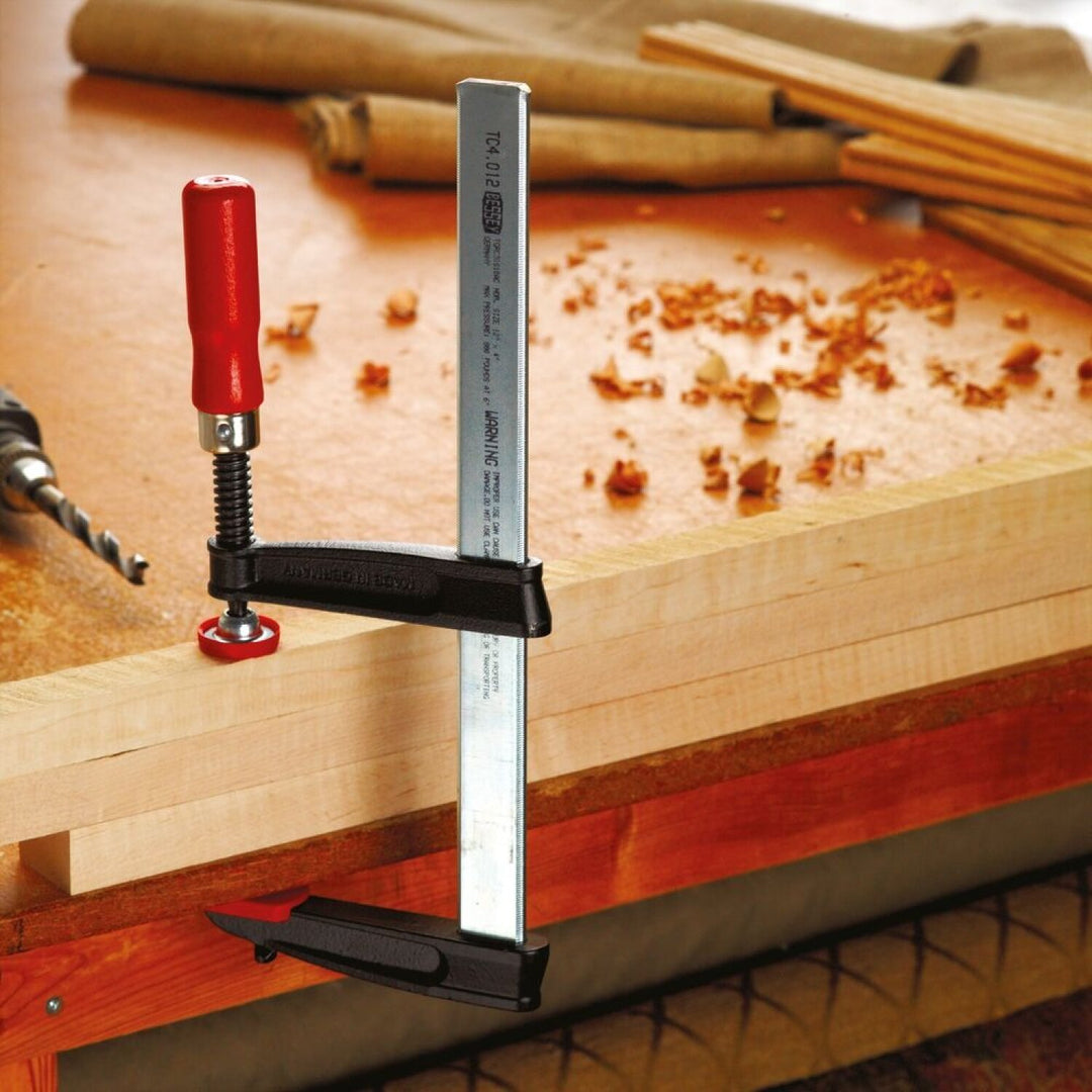Bessey TC5.512 Clamp, woodworking, F-style, flat rail, 5.5 In. x 12 In. , 1200 lb