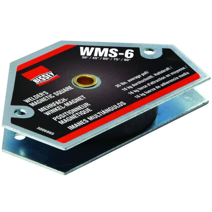 Bessey WMS-6 Magnet, magnetic square, 30/45/60/75/90 degree angles, 52 lbs pull