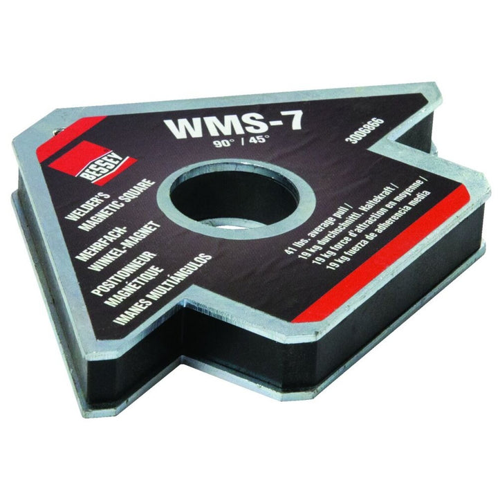Bessey WMS-7 Magnet, magnetic square, arrow shape, 90/45 degrees, 41 lbs pull