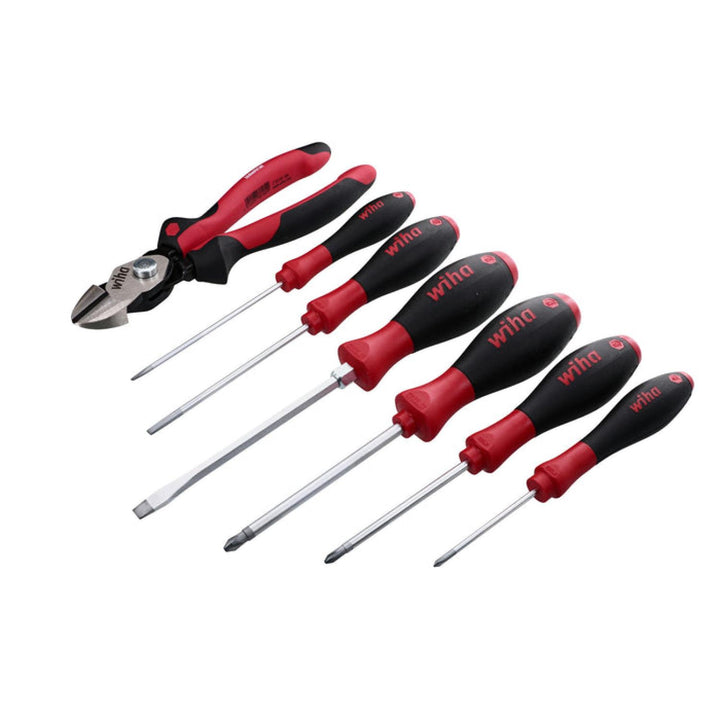 Wiha Tools 30942 Industrial Grip BiCut with Slotted and Phillips Screwdriver Set, 7 Pc.