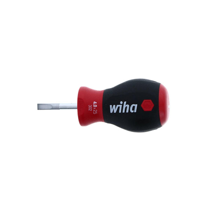 Wiha Tools 30239 SoftFinish Stubby Slotted Screwdriver, 4.0 mm x 25 mm
