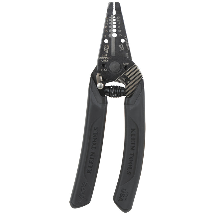 Klein Tools K11095BLK Limited Edition Klein-Kurve Blackout Wire Stripper / Cutter, 8-20 AWG