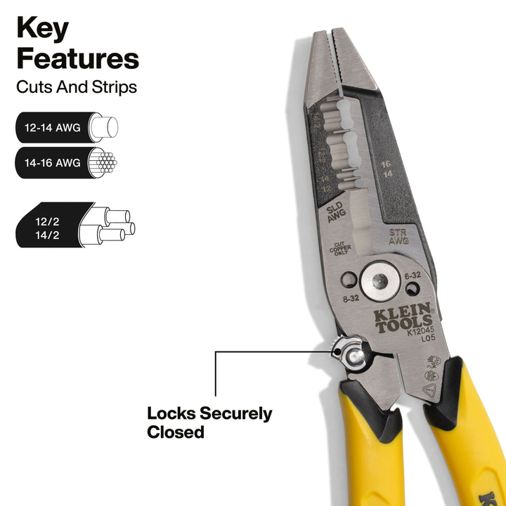 Klein Tools K12045 Slim-Forged Dual NM Cable Stripper / Cutter