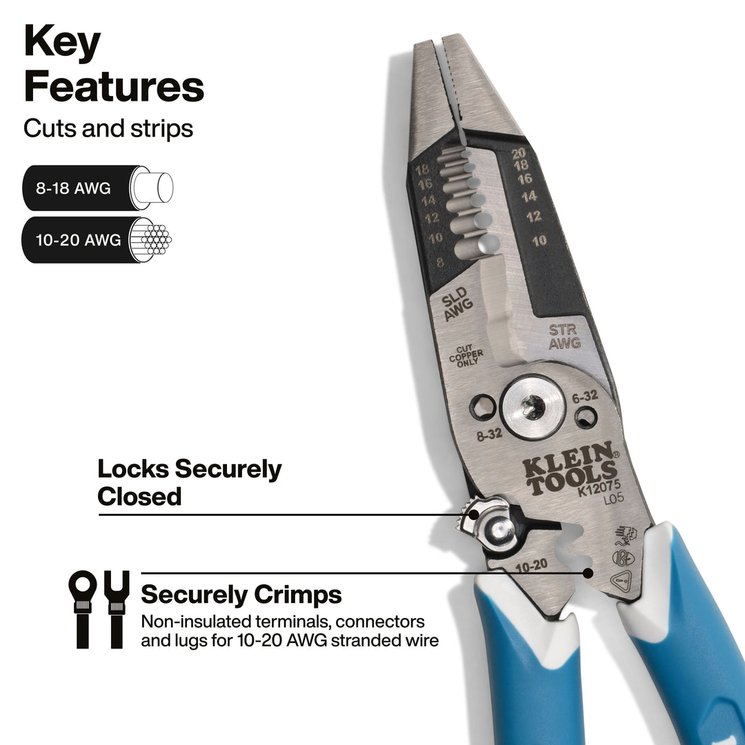 Klein Tools K12075 Slim-Forged Wire Stripper / Cutter