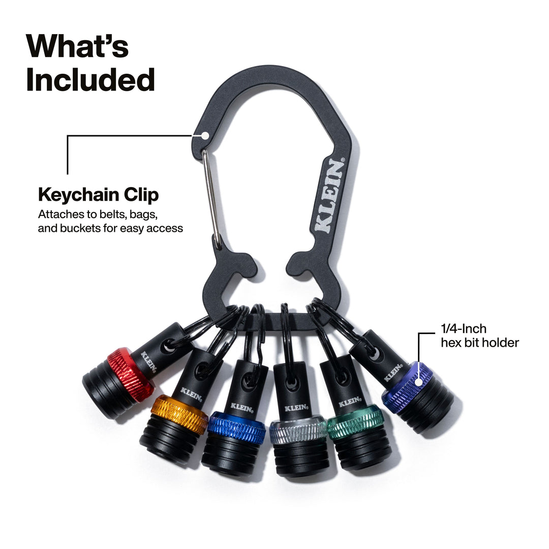 Klein Tools K33851 Bit Holder Keychain Set, 6-Piece
