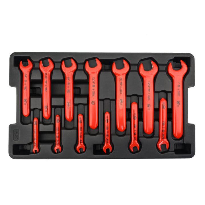 Wiha Tools 20196 Insulated Open End Metric Wrench Set w/ Tray, 13 Pc.