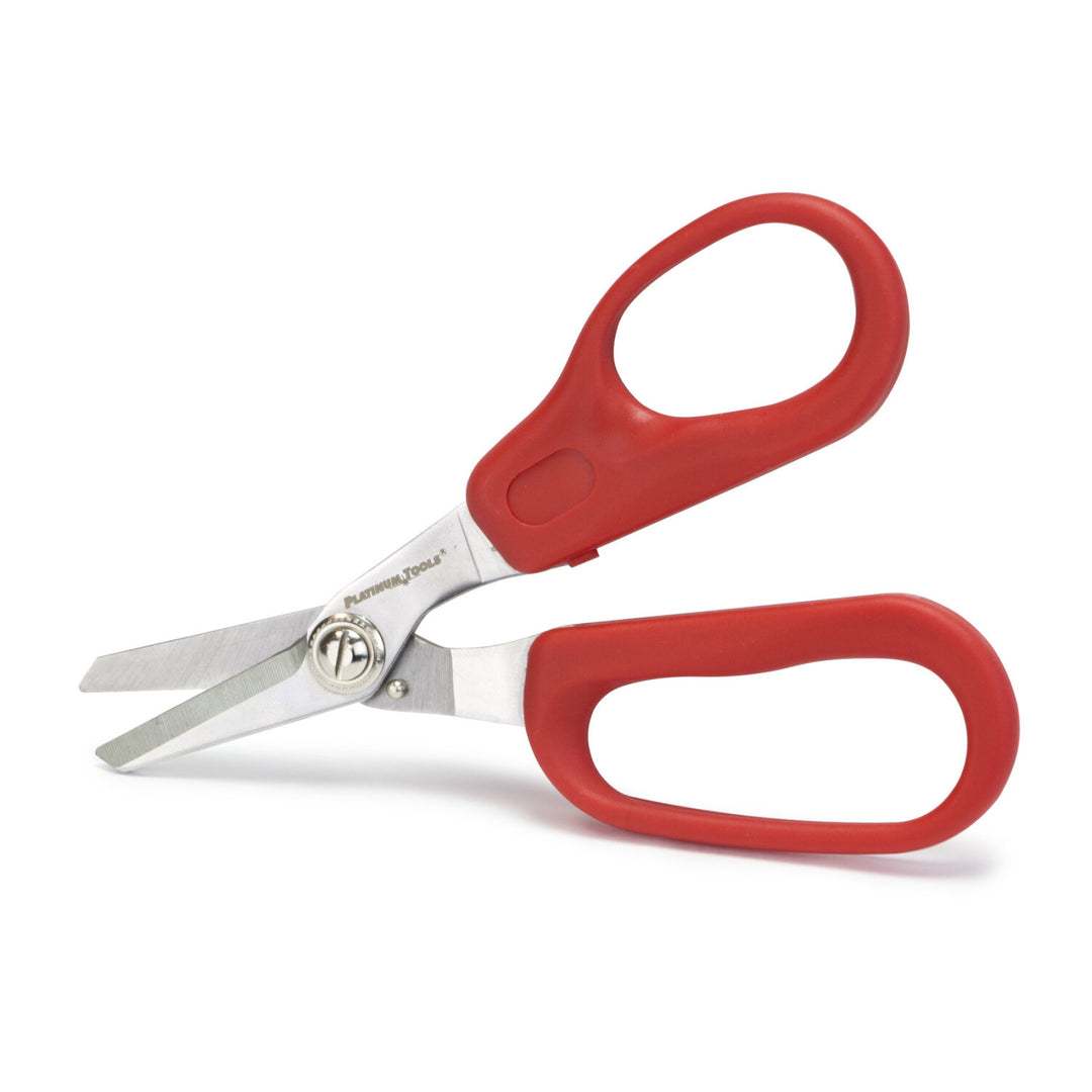 Platinum Tools 10529C Fiber Optic Kevlar Scissors, Wide Grip