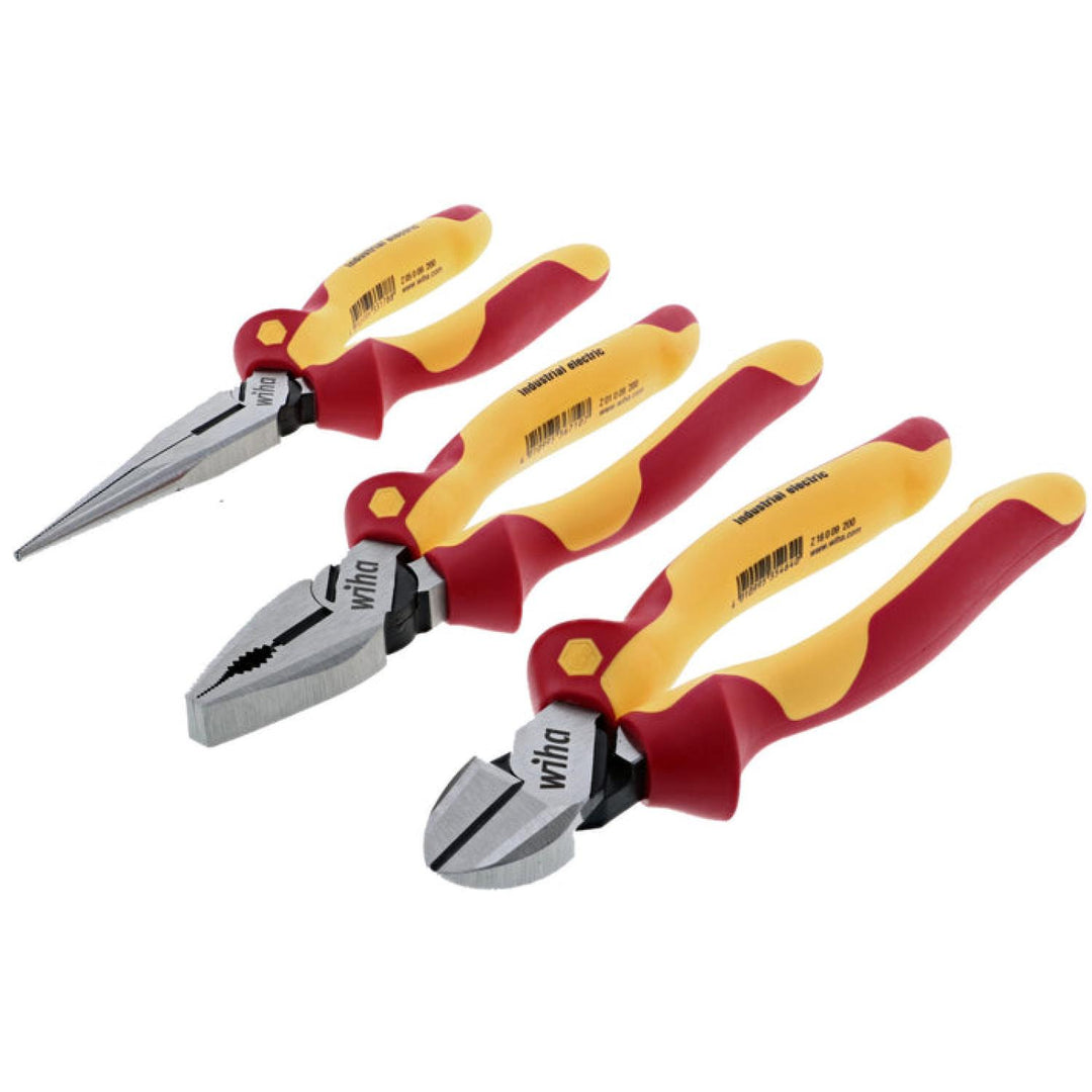Wiha Tools 32981 Insulated Industrial Pliers and Cutters Set, 3 Pc.