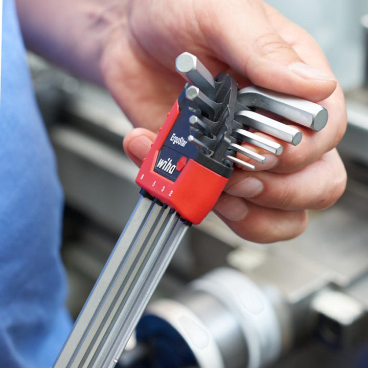 Wiha Tools 66990 MagicRing Screw Holding Ball End Metric L-Keys, 9 Pc. Set