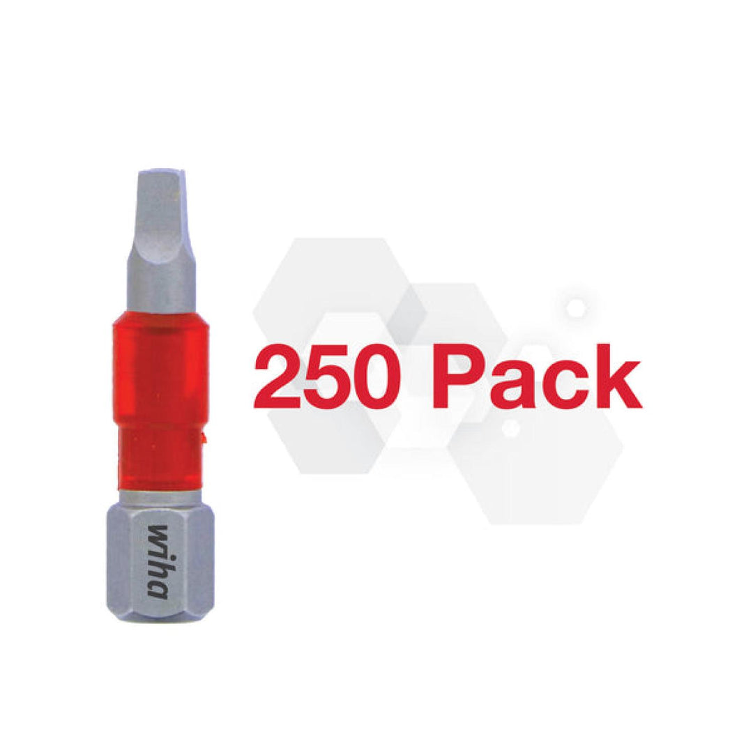 Wiha Tools 76584 Terminator Impact Insert Bit Square #2, Pack of 250 Bits