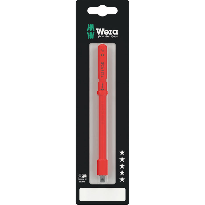 Wera Kraftform Kompakt A VDE 712 i SB Adapter Blade, Insulated, for 1/4" Sockets, 1/4" x 154 mm