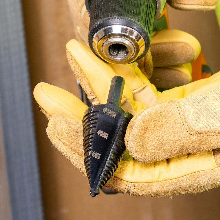 Klein Tools KTSBSPRO Premium Electrician's Hex Step Bit Set, 3/8", 3 Pc.