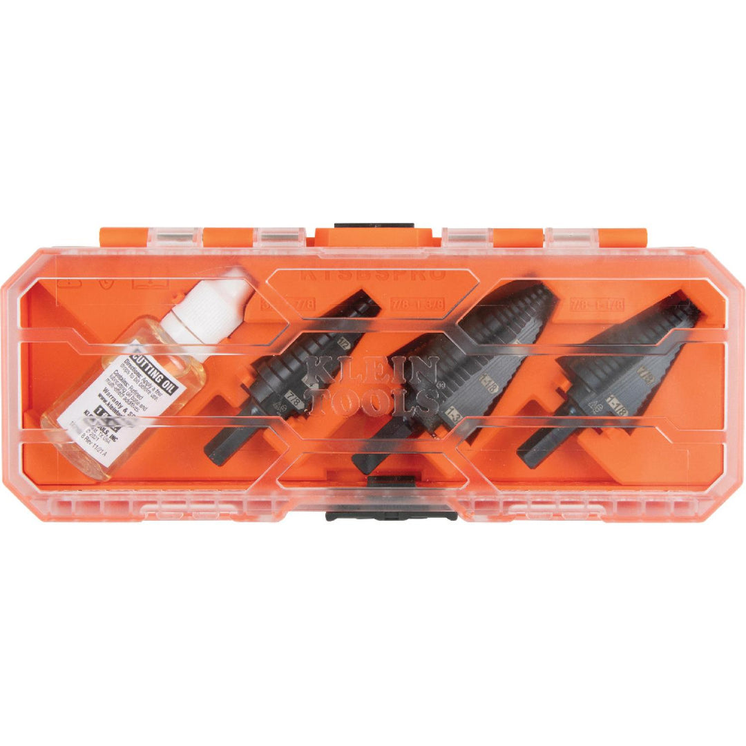Klein Tools KTSBSPRO Premium Electrician's Hex Step Bit Set, 3/8", 3 Pc.