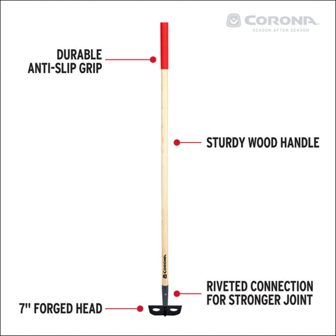 Corona-SH16100 · Forged Hardwood Handle Mortar Hoe, 7 in.