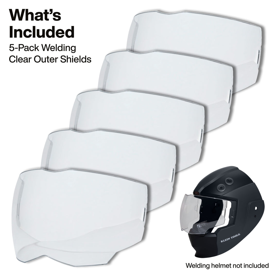 Klein Tools KWHOSHIELD Phoenix Series Panoramic Welding Helmet Outer Shield, 5-Pack