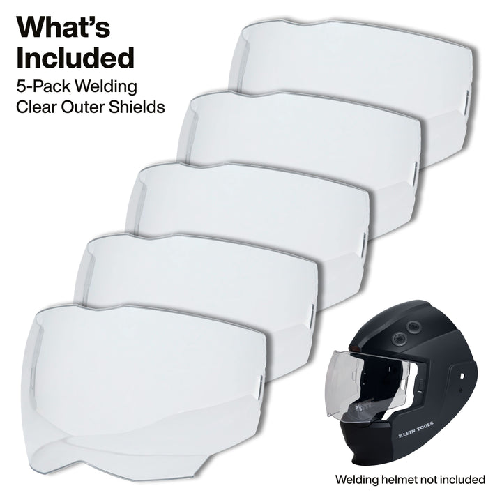 Klein Tools KWHOSHIELD Phoenix Series Panoramic Welding Helmet Outer Shield, 5-Pack