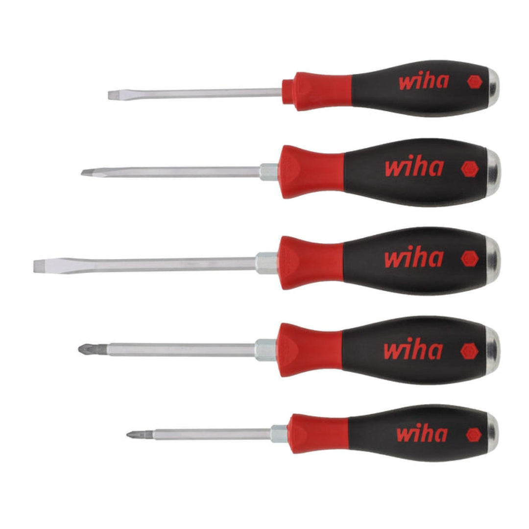 Wiha Tools 53075 5-Piece Slotted and Phillips Extra Heavy Duty Screwdrivers
