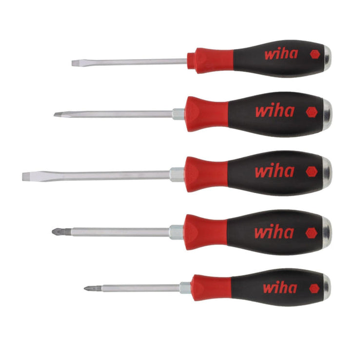 Wiha Tools 53075 5-Piece Slotted and Phillips Extra Heavy Duty Screwdrivers