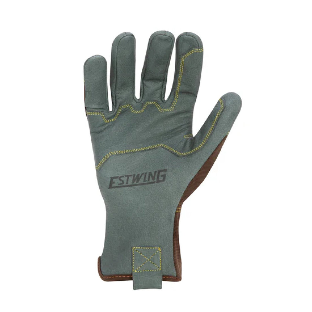 Estwing EWLP1009 Reinforced Knuckle Leather Palm Work Glove with Elastic Sewn Extended Cuff