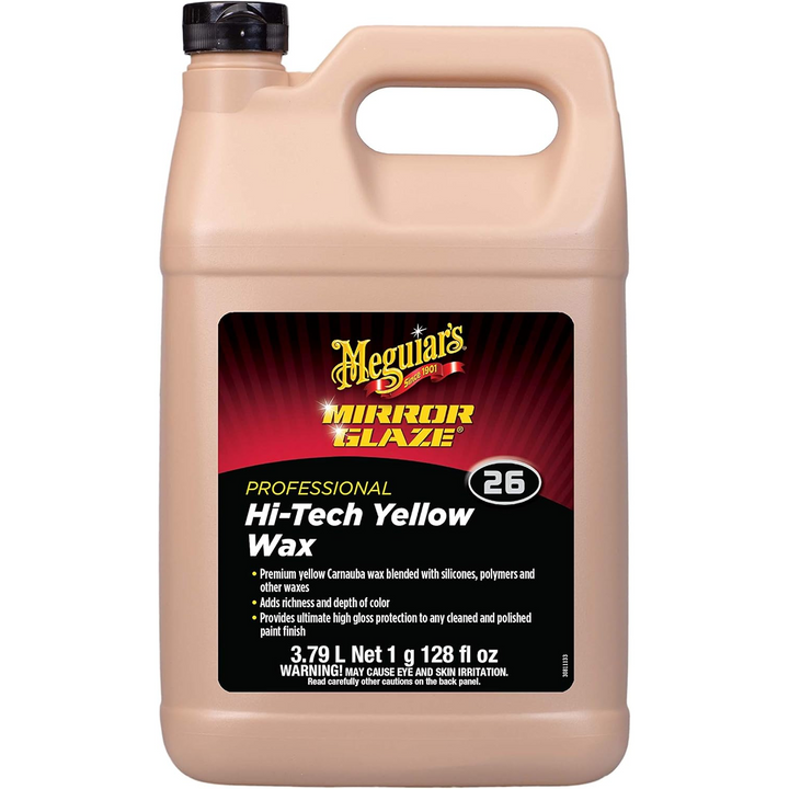 Meguiar's M2601 Mirror Glaze Hi-Tech Yellow Wax, 1 Gallon, Liquid