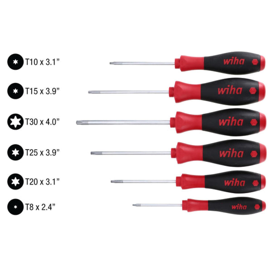 Wiha Tools 36290 SoftFinish MagicSpring Screw Holding TORX® Screwdriver Set, 6 Pc.