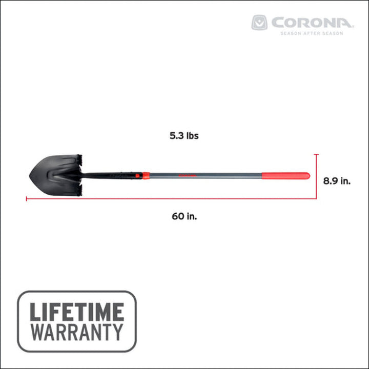 Corona SS16120  14 Round Square Point Fiberglass Handle Shovel