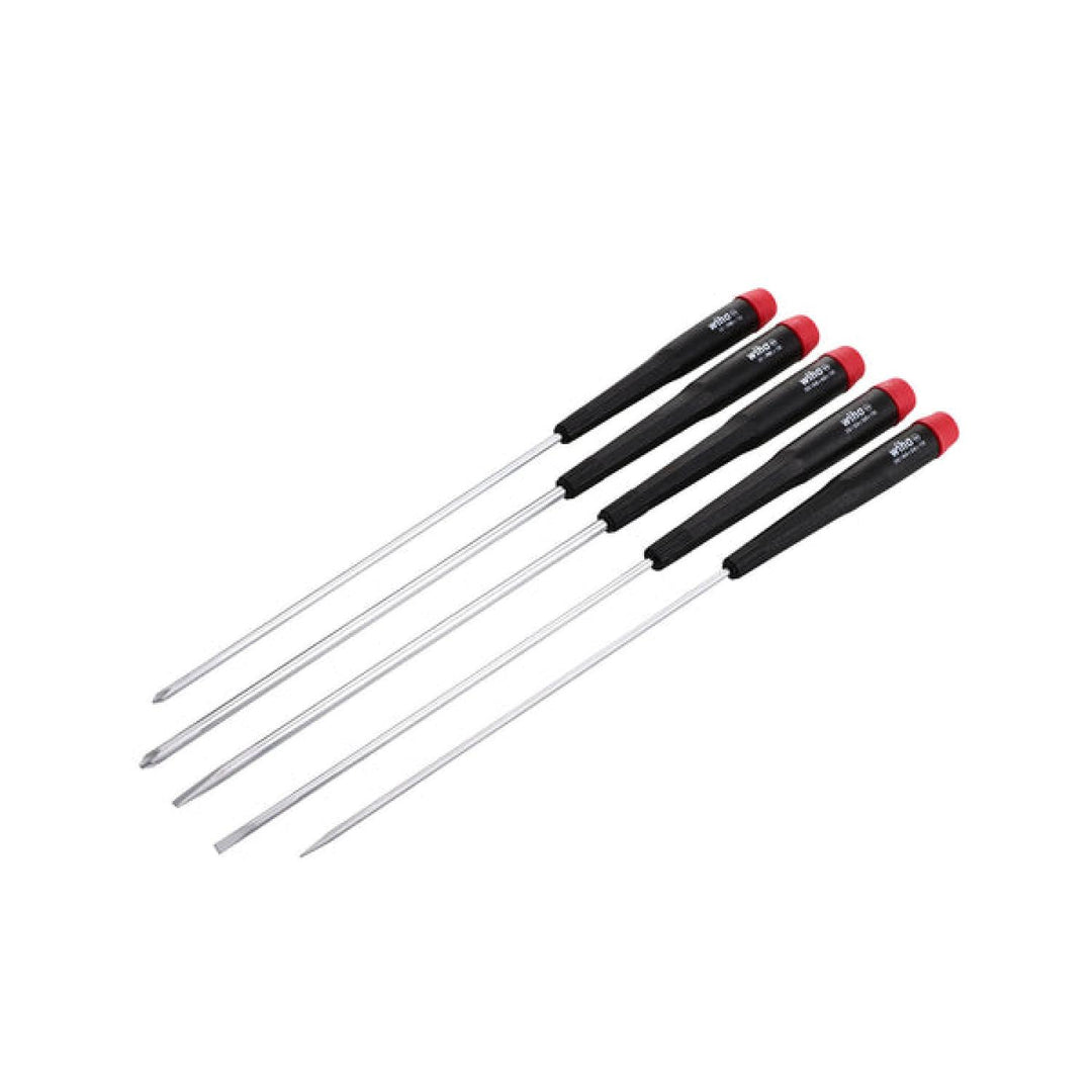 Wiha Tools 26192 Precision Long Slotted/Phillips Screwdrivers Set, 5 Pc.
