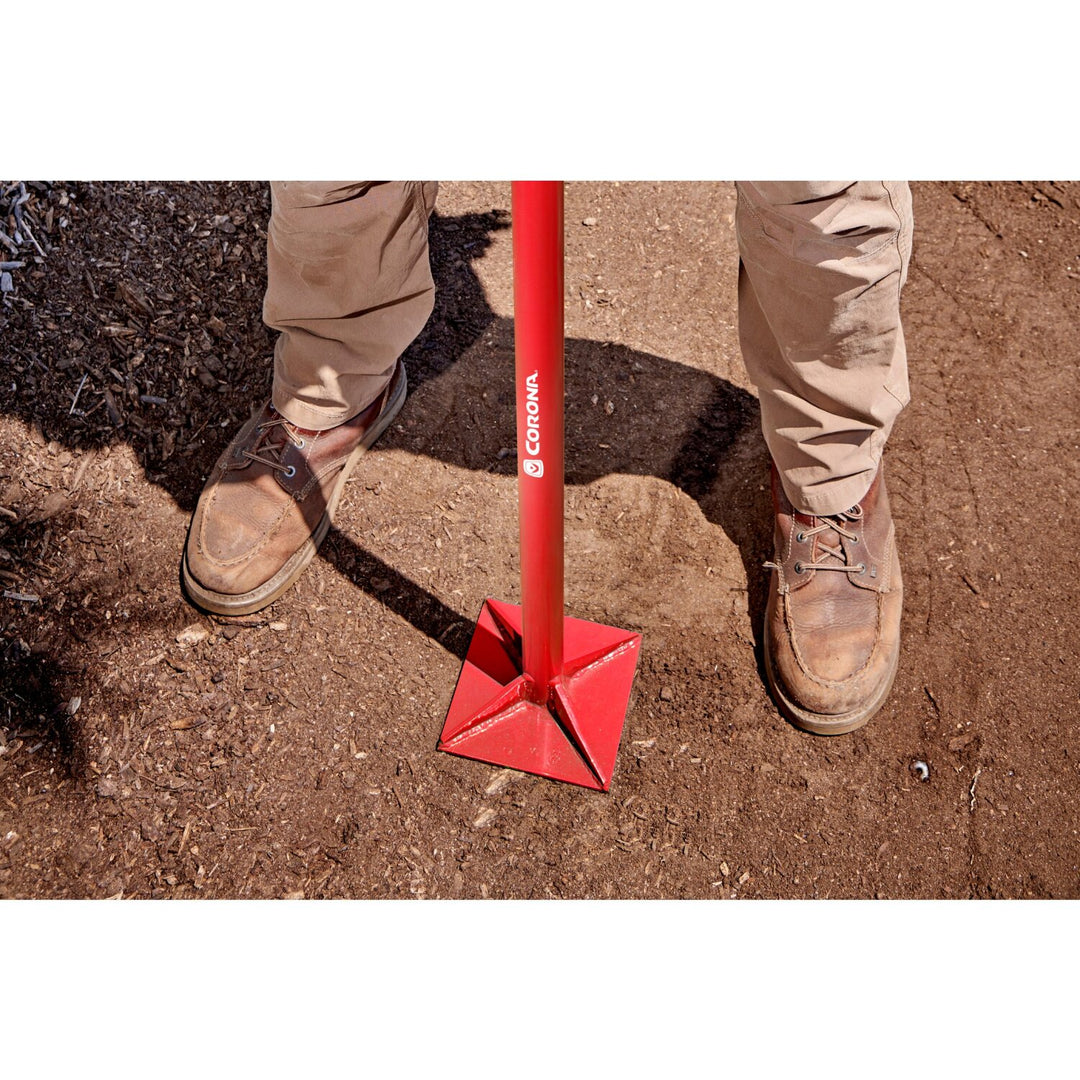 Corona UT 60057 All-Steel Dirt Tamp, 8 in. x 8 in., 58 in. Steel Handle