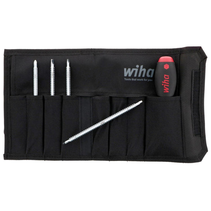 Wiha Tools 28194 5 Piece Drive-Loc VI Slotted/Phillips/Square Pouch Set