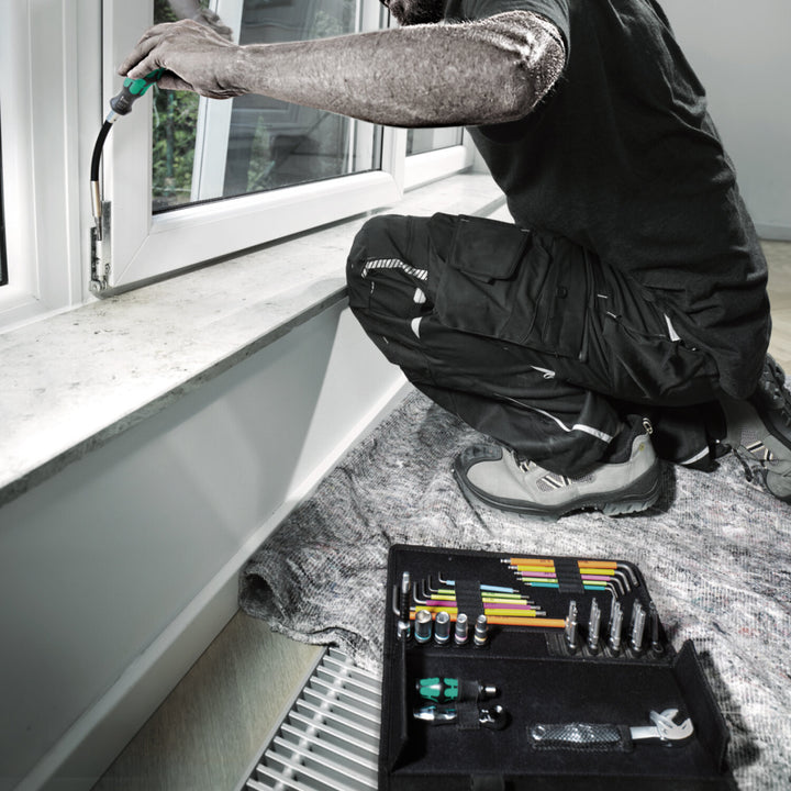 Wera Kraftform Kompakt F 1 screwdriving tool set for window installation, 36 pieces