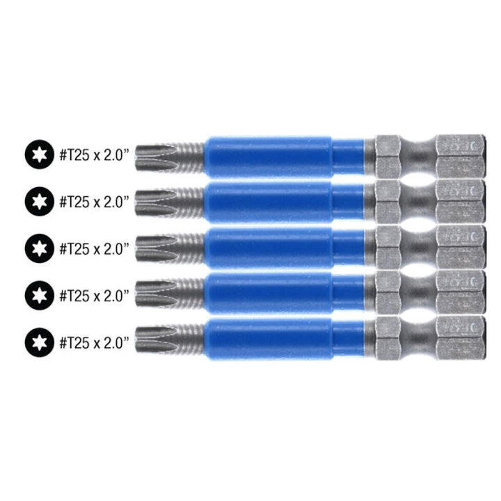 Wiha Tools 70277 TerminatorBlue Impact Bit TORX T25 - 2 Inch - 5 Pack