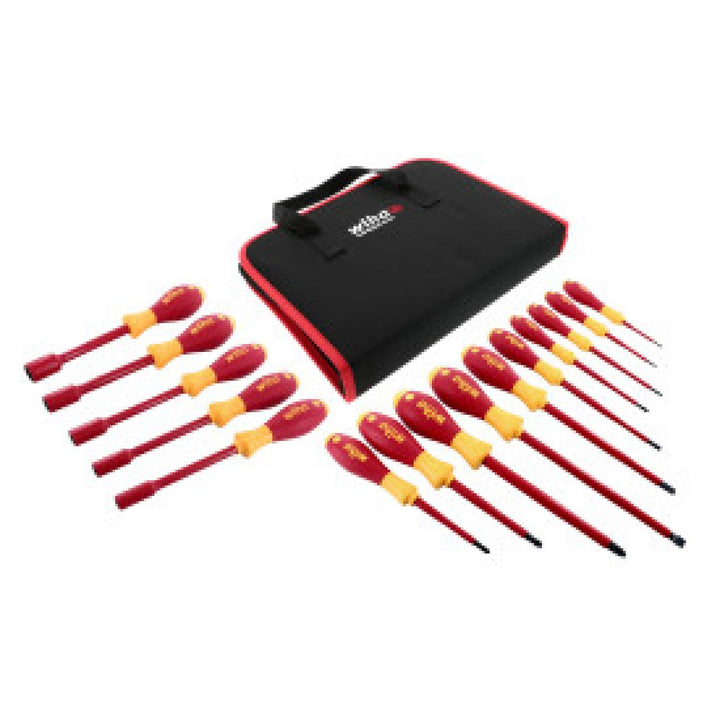 Wiha Tools 32190 Insulated Slotted / Phillips / Inch Nut Drivers Set, 15 Pc.