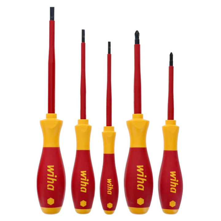 Wiha Tools 32084 Slotted and Phillips Insulated Screwdriver Set 5-Piece