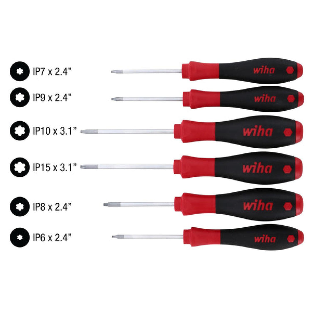 Wiha Tools 36296 SoftFinish TORX Plus Screwdriver Set, IP6 - IP15, 6 Pc.