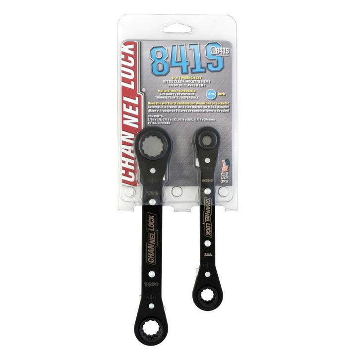 Channellock 841S 2pc SAE Ratcheting Combination Wrench Set