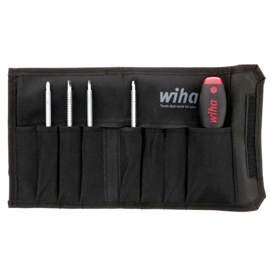 Wiha Tools 28194 5 Piece Drive-Loc VI Slotted/Phillips/Square Pouch Set
