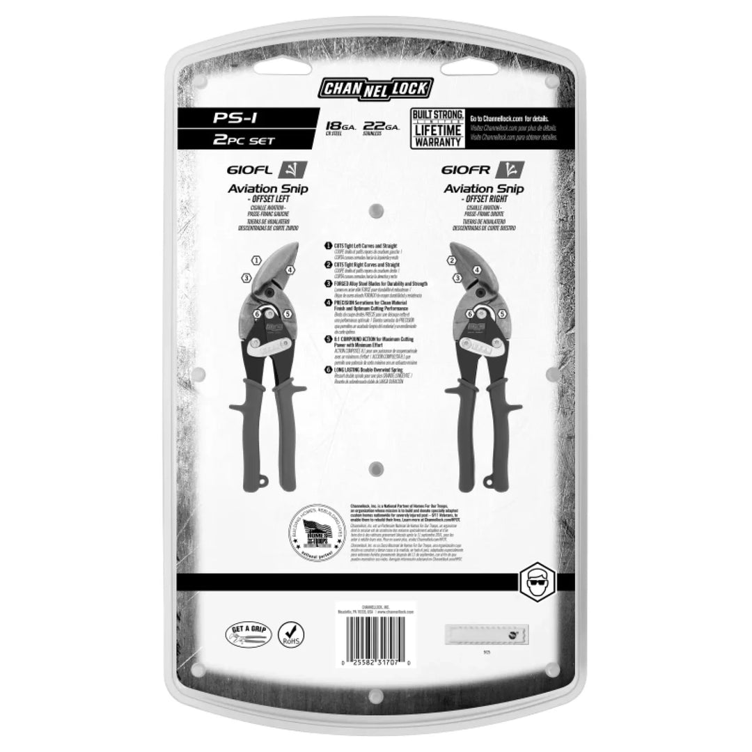 channellock PS-1 2pc Aviation Snip Set