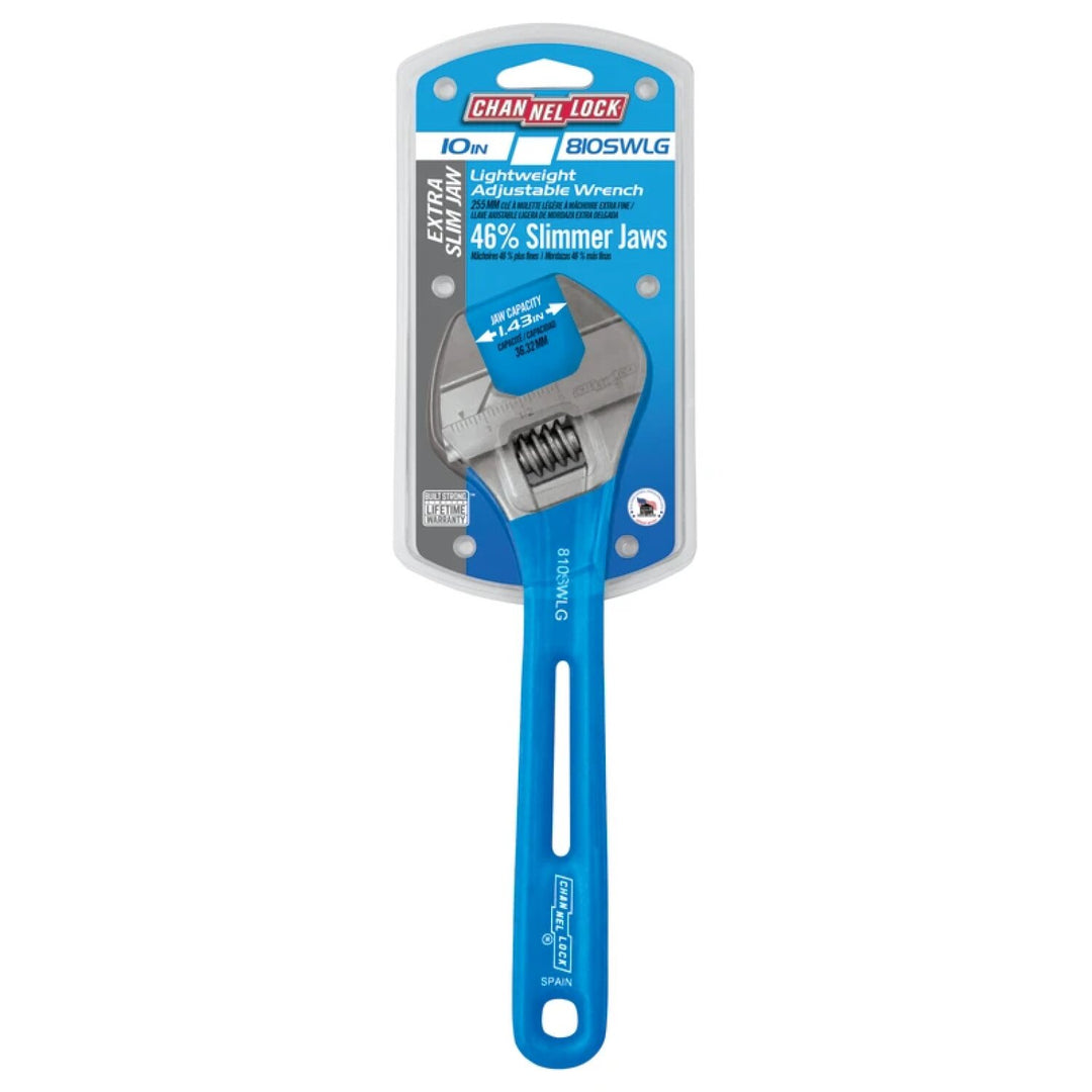 Channellock 810SWLG 10-inch Lightweight Extra Slim Jaw WideAzz® Adjustable Wrench