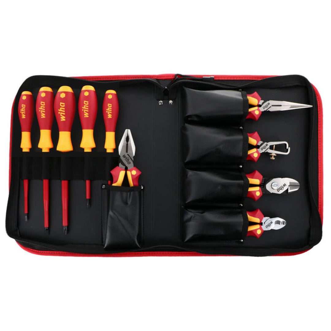 Wiha Tools 32891 Insulated Pliers / Cutters / Screwdrivers Set in Zipper Case, 10 Pc.