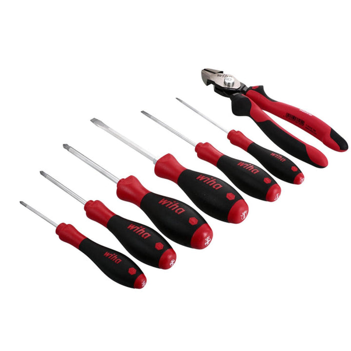 Wiha Tools 30942 Industrial Grip BiCut with Slotted and Phillips Screwdriver Set, 7 Pc.