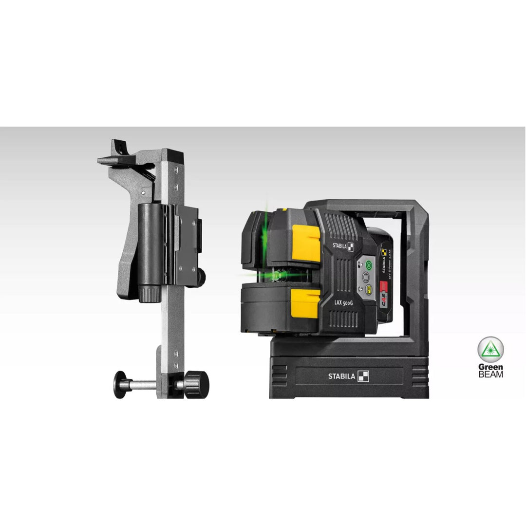 Stabila 03520 Cross-line laser LAX 500 G, 12 V system, 7-piece set, with rechargeable battery and charger
