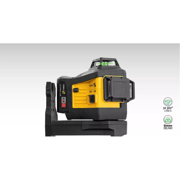 Stabila 03420 Multi-line laser LAX 600 G, 12 V system, 7-piece set, with battery and charger