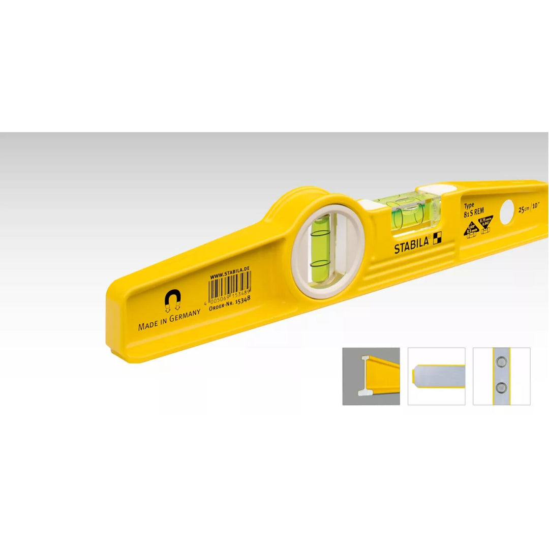 Stabila 25100 Type 81SM Die Cast Magnetic Torpedo Level 10 Inch
