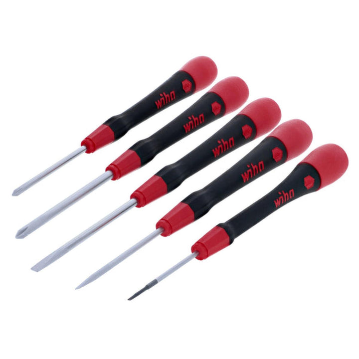 Wiha Tools 26195 5 Piece PicoFinish Slotted and Phillips Precision Screwdriver Set