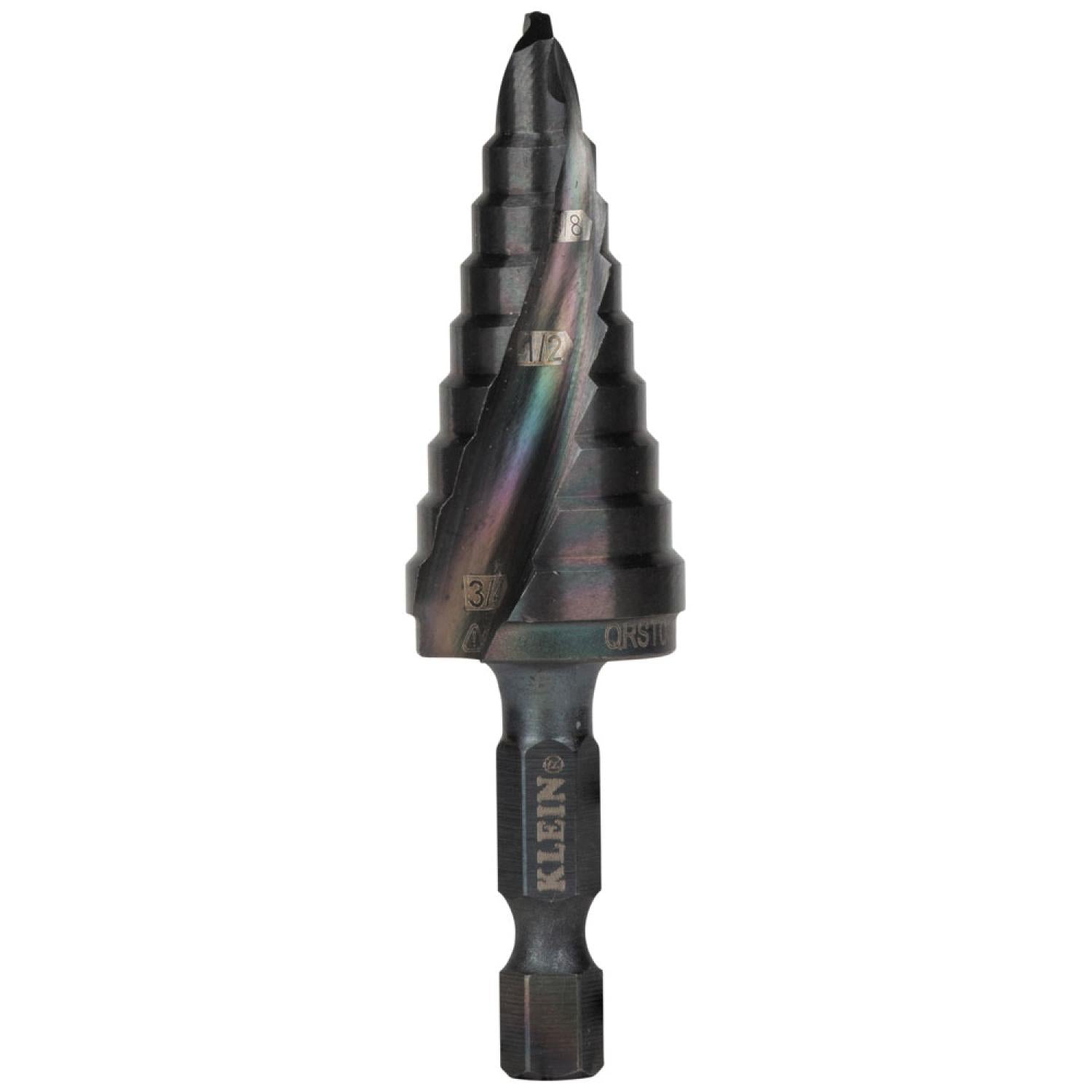 Klein Tools QRST03 Step Drill Bit, Quick Release, Spiral Flute, 1