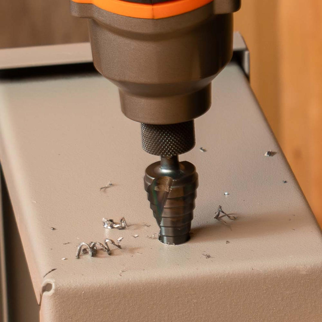 Klein Tools QRST03 Step Drill Bit, Quick Release, Spiral Flute, 1/4 to 3/4"