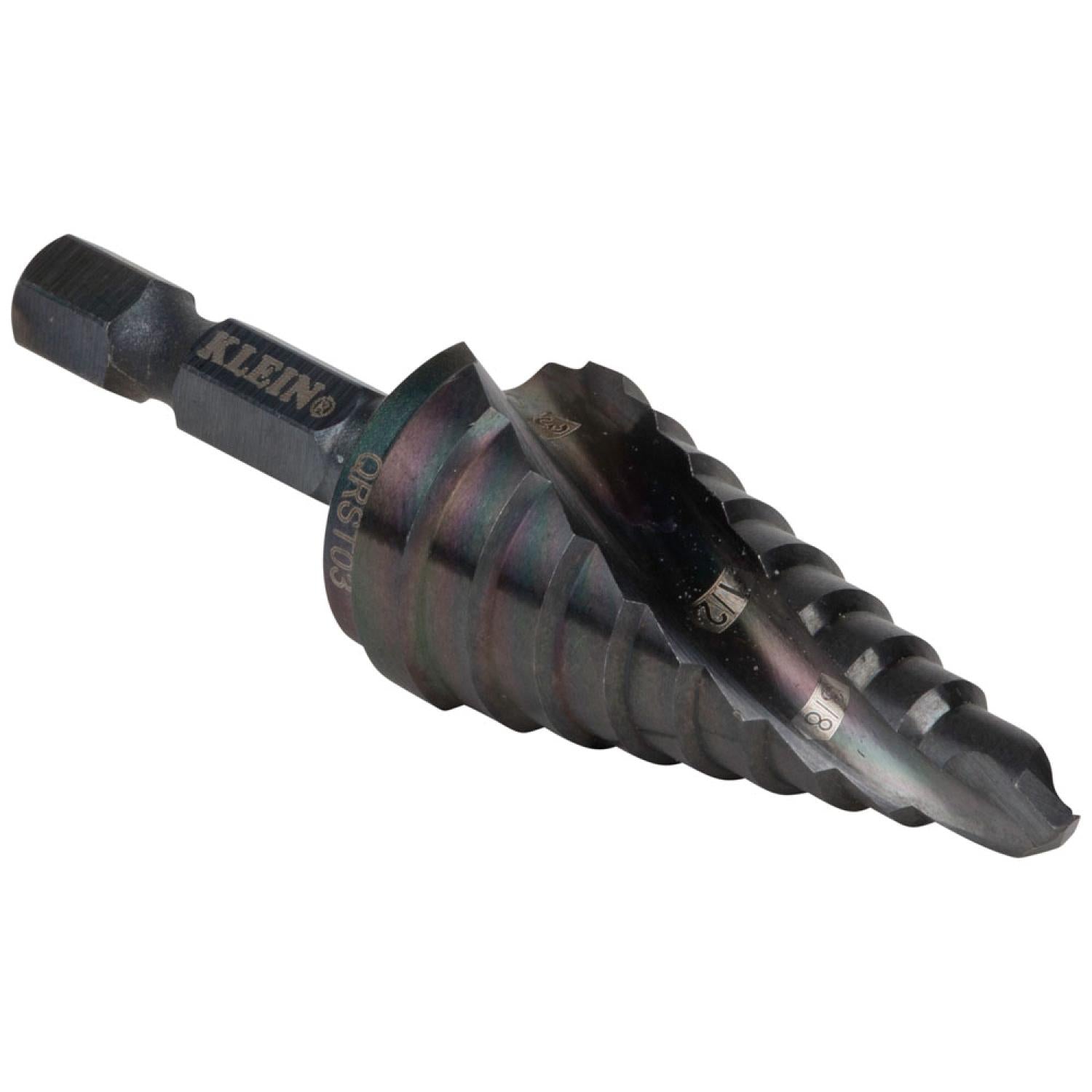 Klein Tools QRST03 Step Drill Bit, Quick Release, Spiral Flute, 1