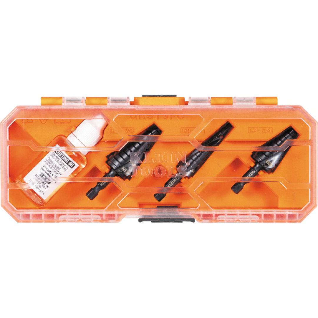 Klein Tools QRST3PC Premium All Purpose Quick Release Step Bit Kit, 3 Pc.