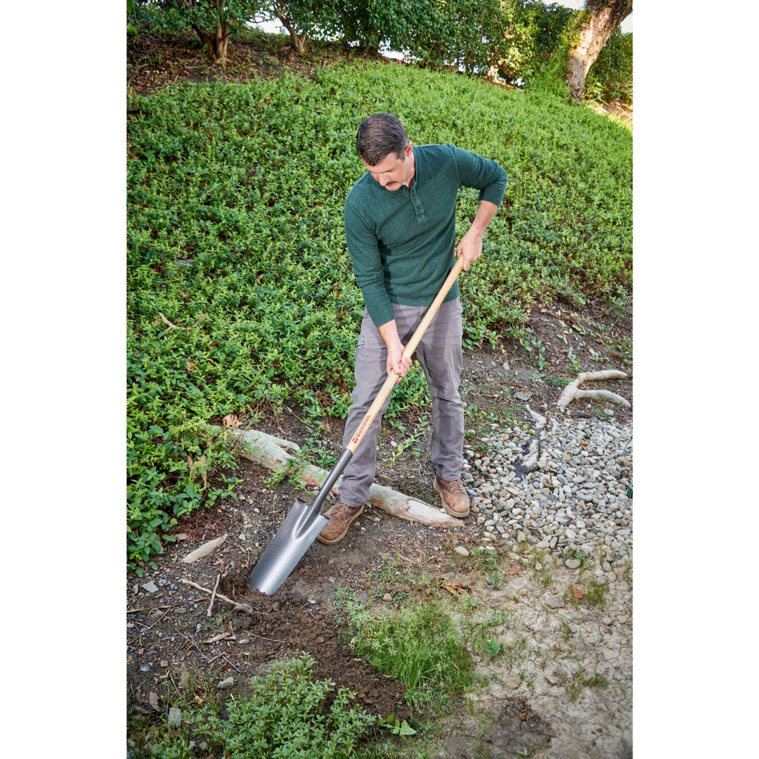 Corona SS 62000 Closed-Back, Drain Spade Shovel, 14-Gauge, 12 in. Head, 48 in. Wood Handle